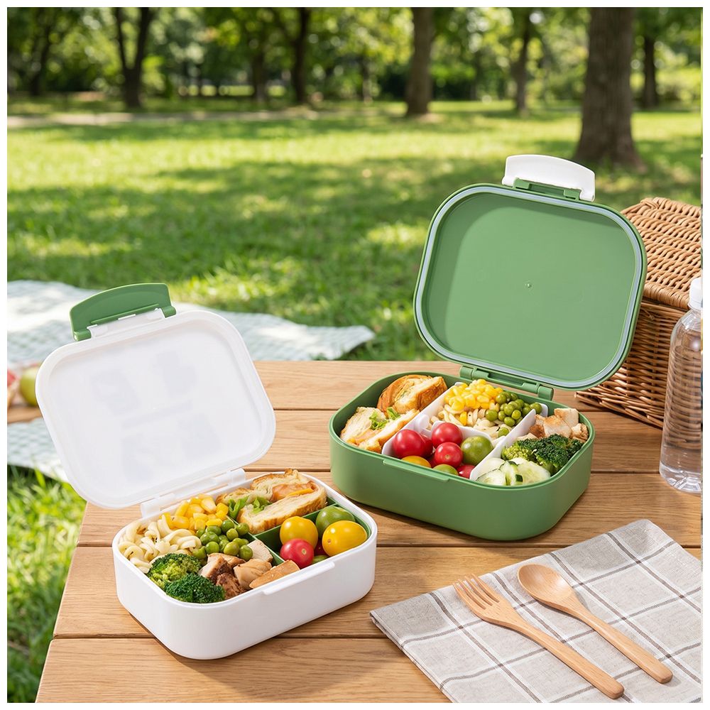 Eazy Kids - Bento Lunch Boxes - Dino Green - 2 Pc Set