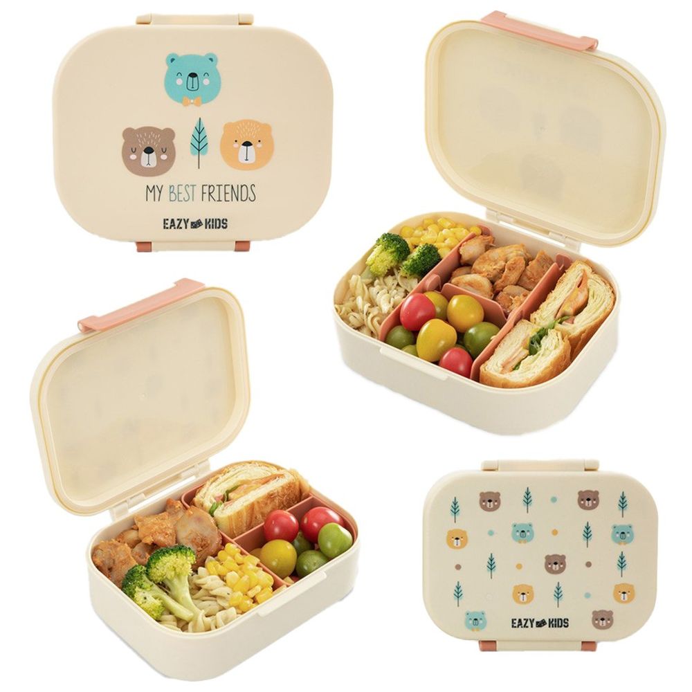 Eazy Kids - Bento Lunch Boxes - Friends Ivory - 2 Pc Set