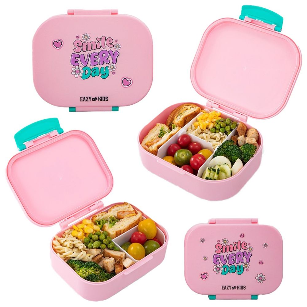 Eazy Kids - Bento Lunch Boxes - Shine Pink - 2 Pc Set