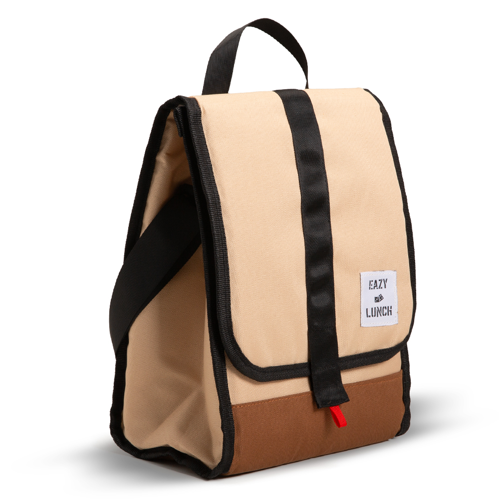 Eazy Kids - Insulated Foldable Lunch Bag - Beige/Brown