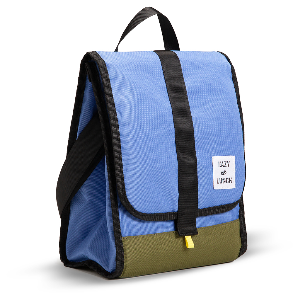 Eazy Kids - Insulated Foldable & Stylish Lunch Bag - Blue/Olive