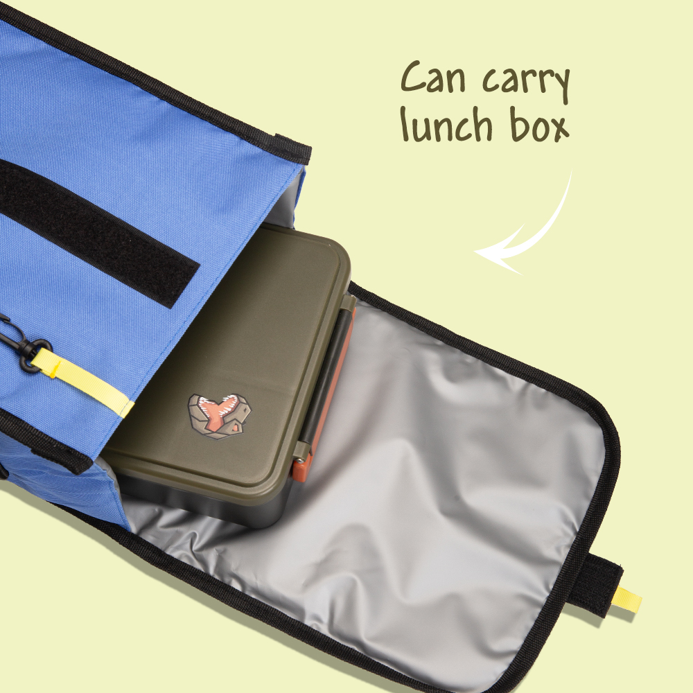 Eazy Kids - Insulated Foldable & Stylish Lunch Bag - Blue/Olive