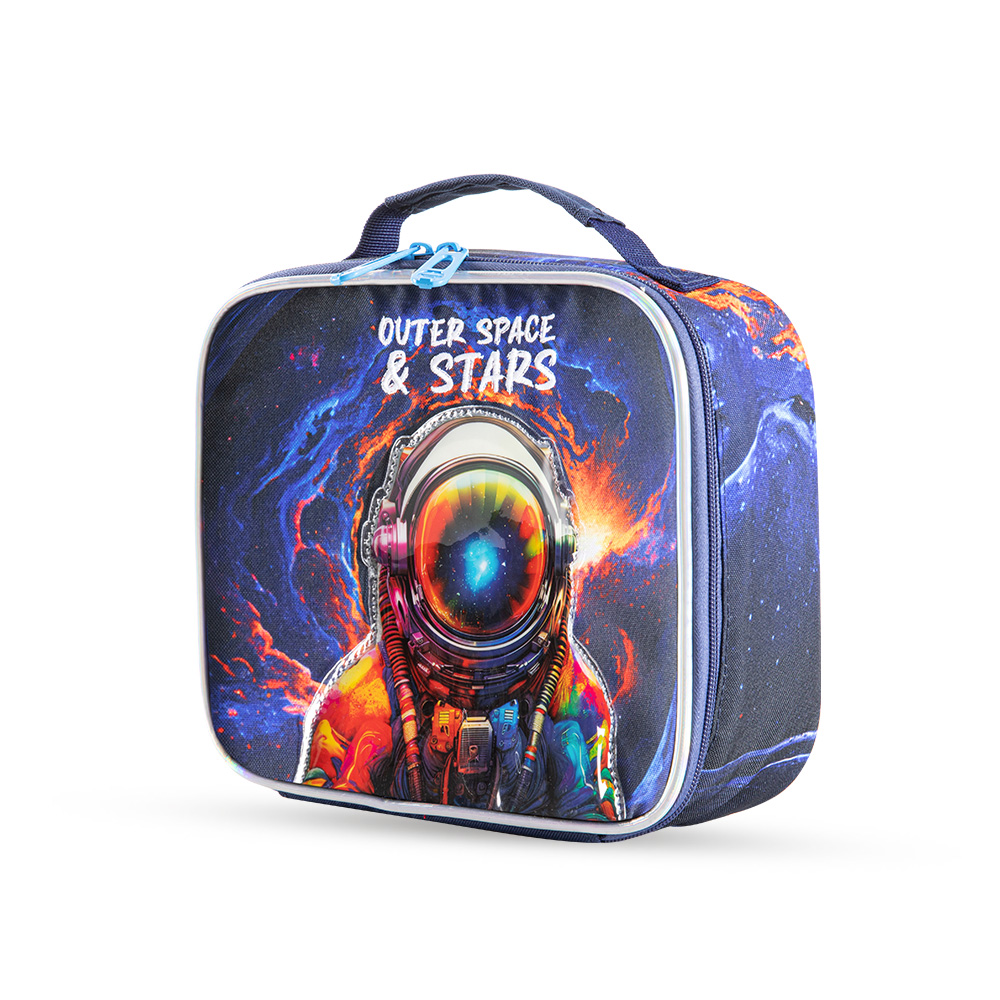 Eazy Kids - School Bag Combo - Space - 16-Inch - 3Pcs - Blue