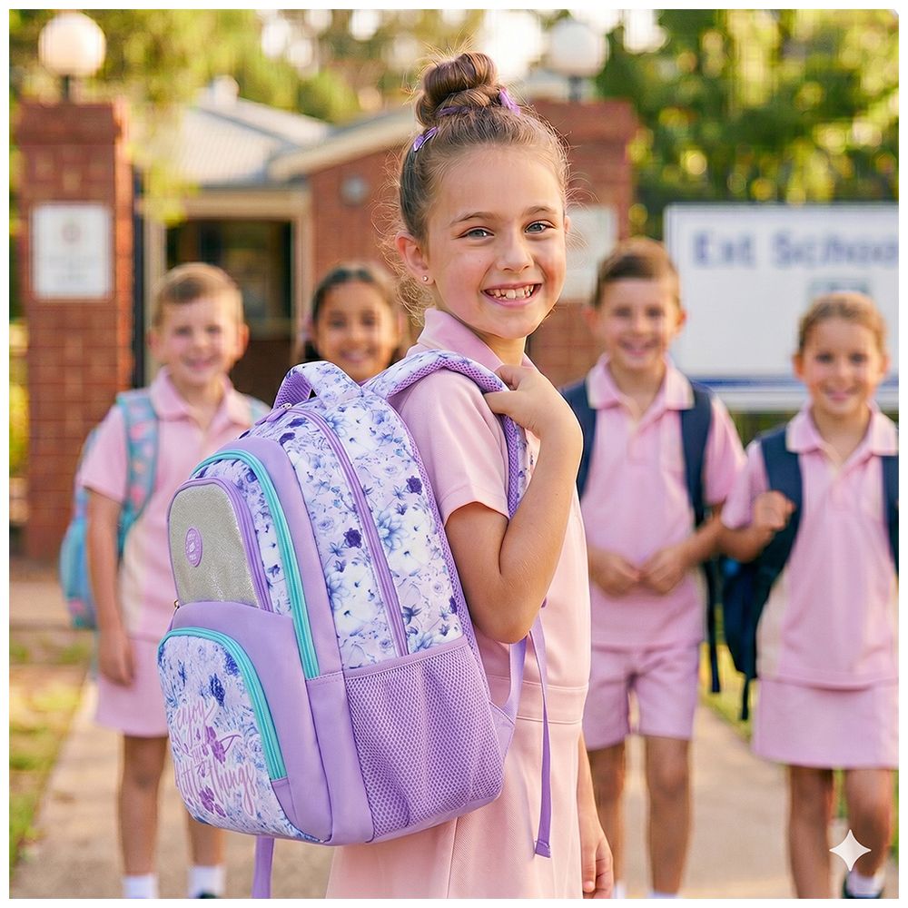 Eazy Kids - School Bag Combo - Purple - 18-Inch - 3 Pc Set