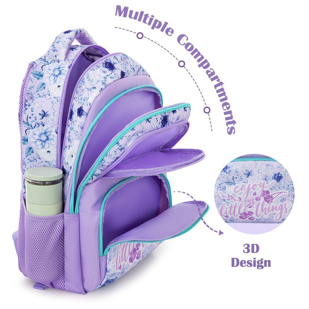 Eazy Kids - School Bag Combo - Purple - 18-Inch - 3 Pc Set