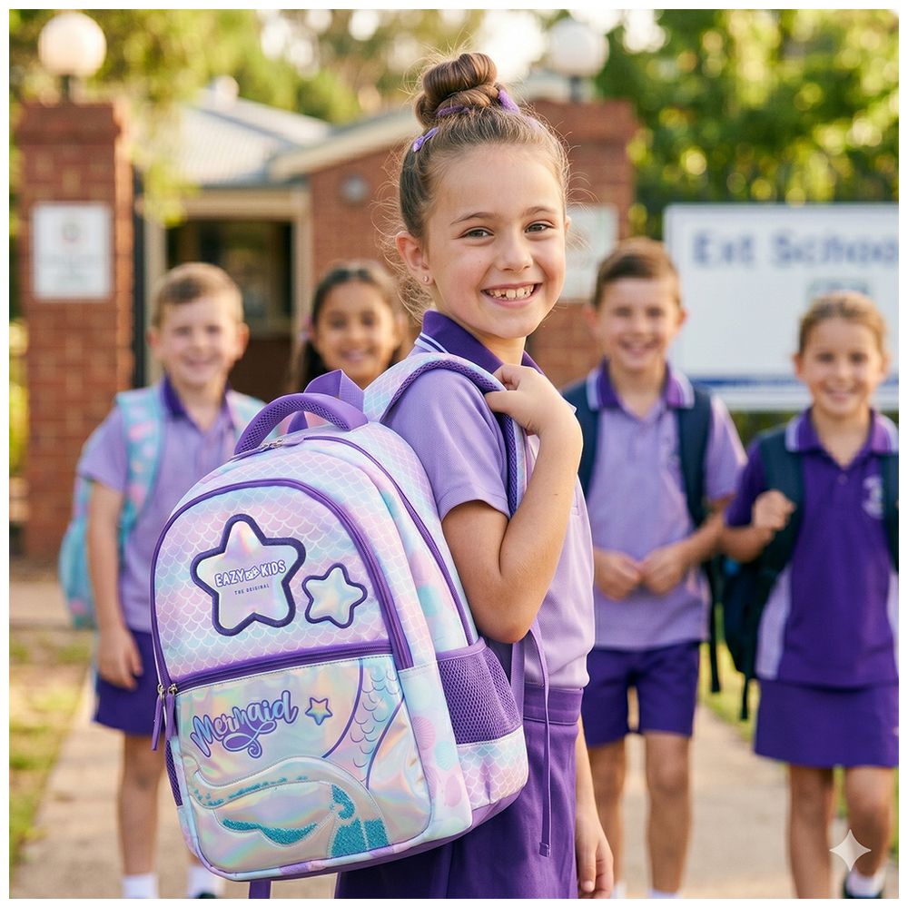 Eazy Kids - School Bag Combo - Purple - 18-Inch - 3 Pc Set