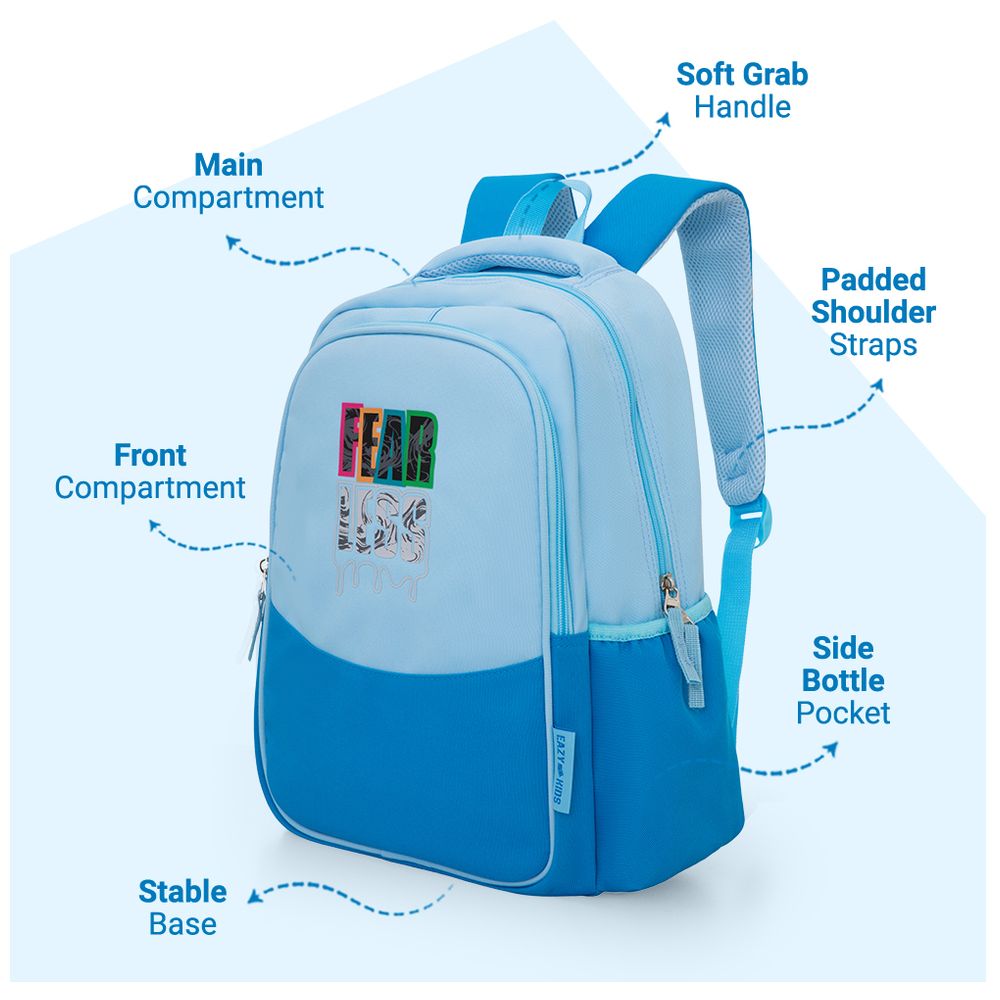 Eazy Kids - Fearless School Backpack - Blue - 15.3-Inch
