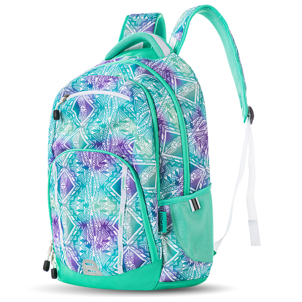 Eazy Kids - School Bag - Geometrical Green - 18-Inch/46cm
