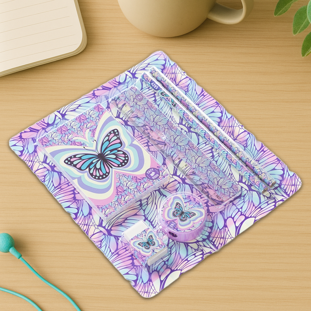 Eazy Kids - Butterfly Stationary Set - Purple