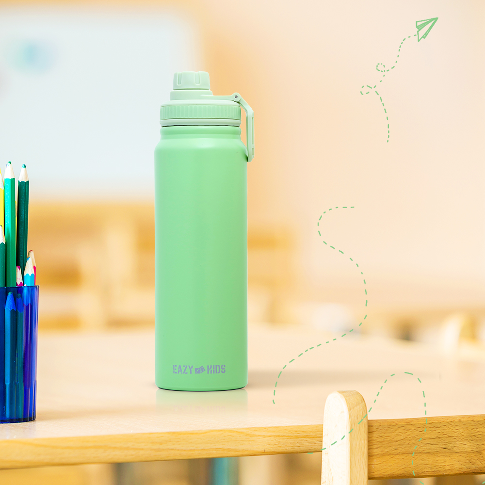 Eazy Kids - Insulated Stainless Steel Tracking Water Bottle - 800ml - Green