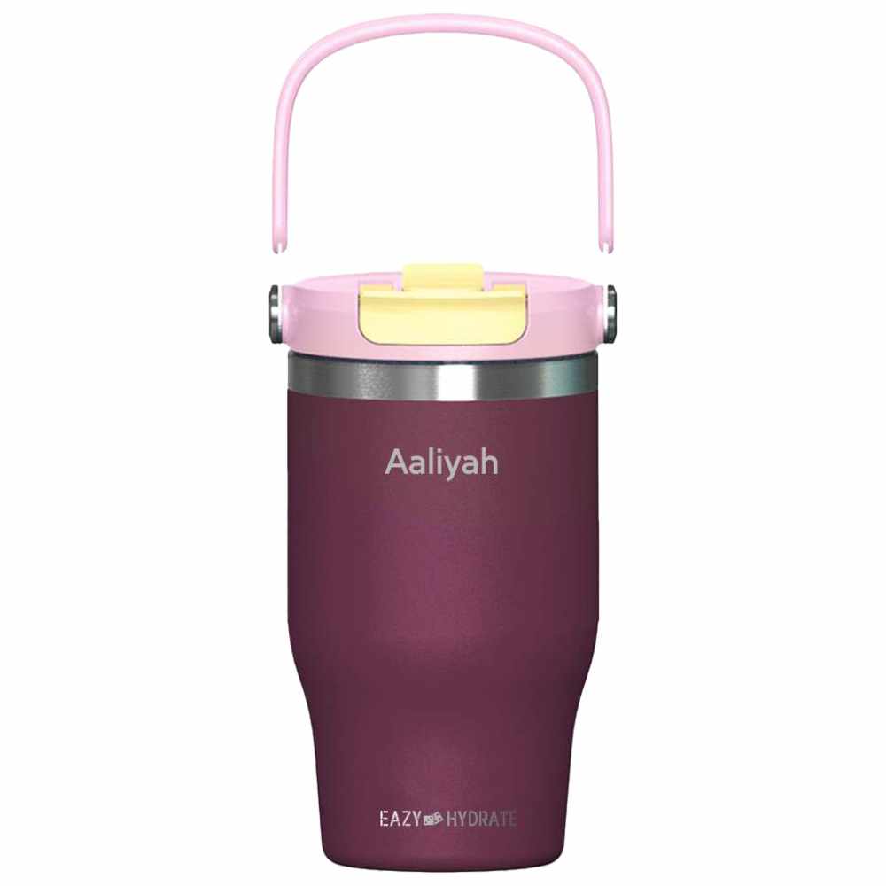 Eazy Kids - Personalized Vacuum Insulated Tumbler with Handle - Purple - 500ml