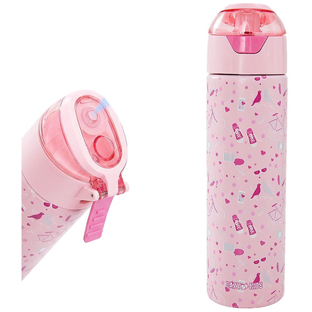 Eazy Kids - Insulated Stainless Steel Spray Water Bottle - Life Pink - 640 ml