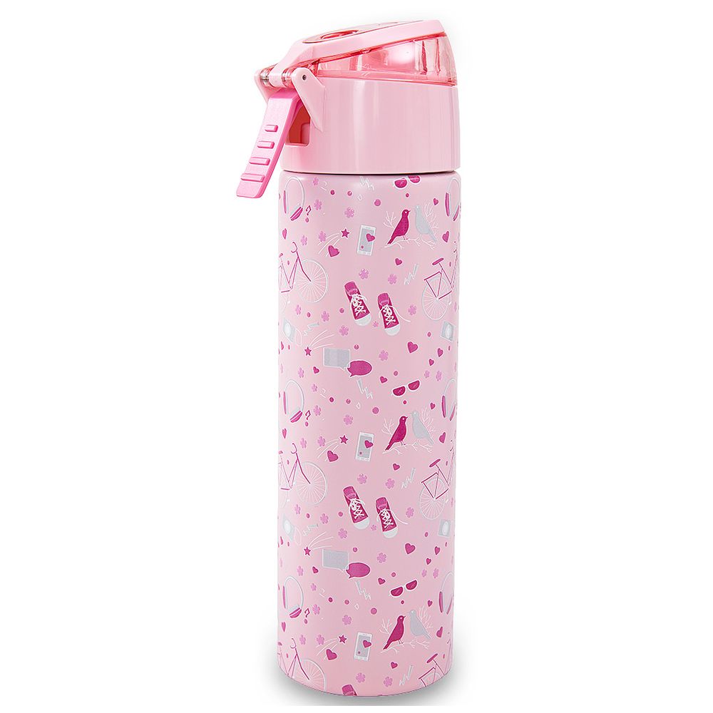 Eazy Kids - Insulated Stainless Steel Spray Water Bottle - Life Pink - 640 ml
