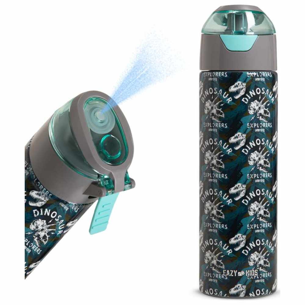 Eazy Kids - Personalized Insulated Water Bottle with Spray - Dinosaurs - 640ml
