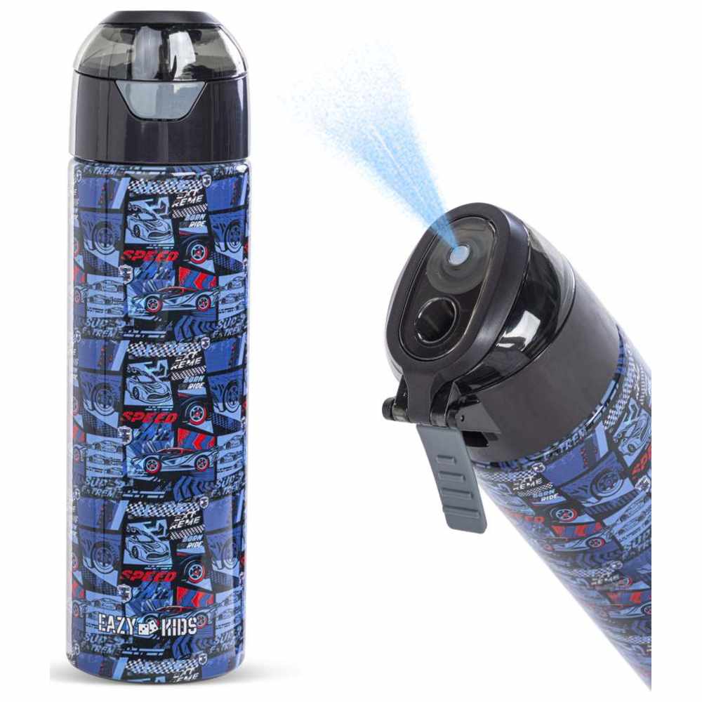 Eazy Kids - Personalized Insulated Water Bottle with Spray - Car Racing - 640ml