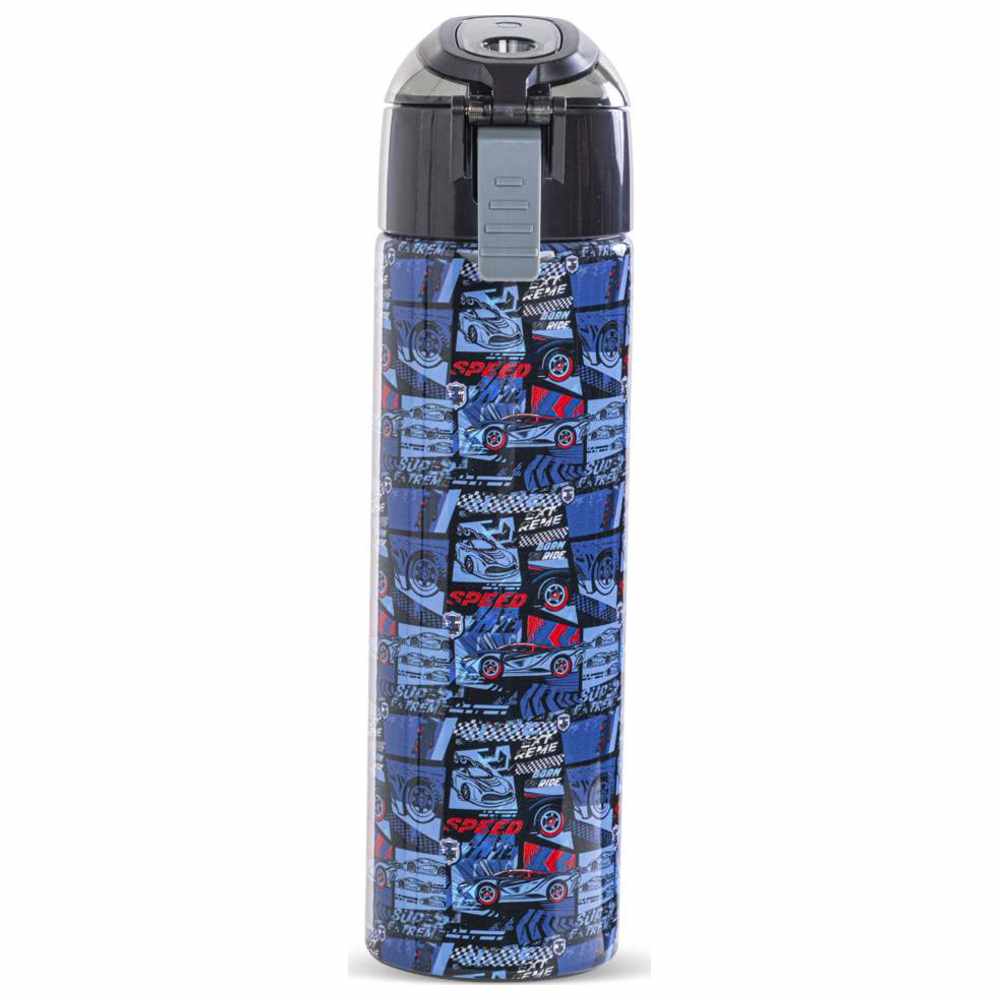 Eazy Kids - Personalized Insulated Water Bottle with Spray - Car Racing - 640ml