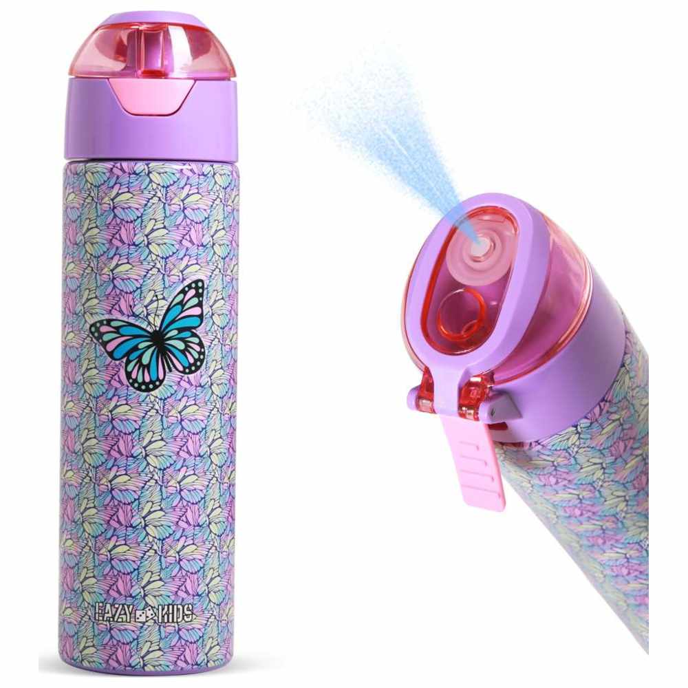 Eazy Kids - Personalized Insulated Water Bottle with Spray - Butterfly - 640ml