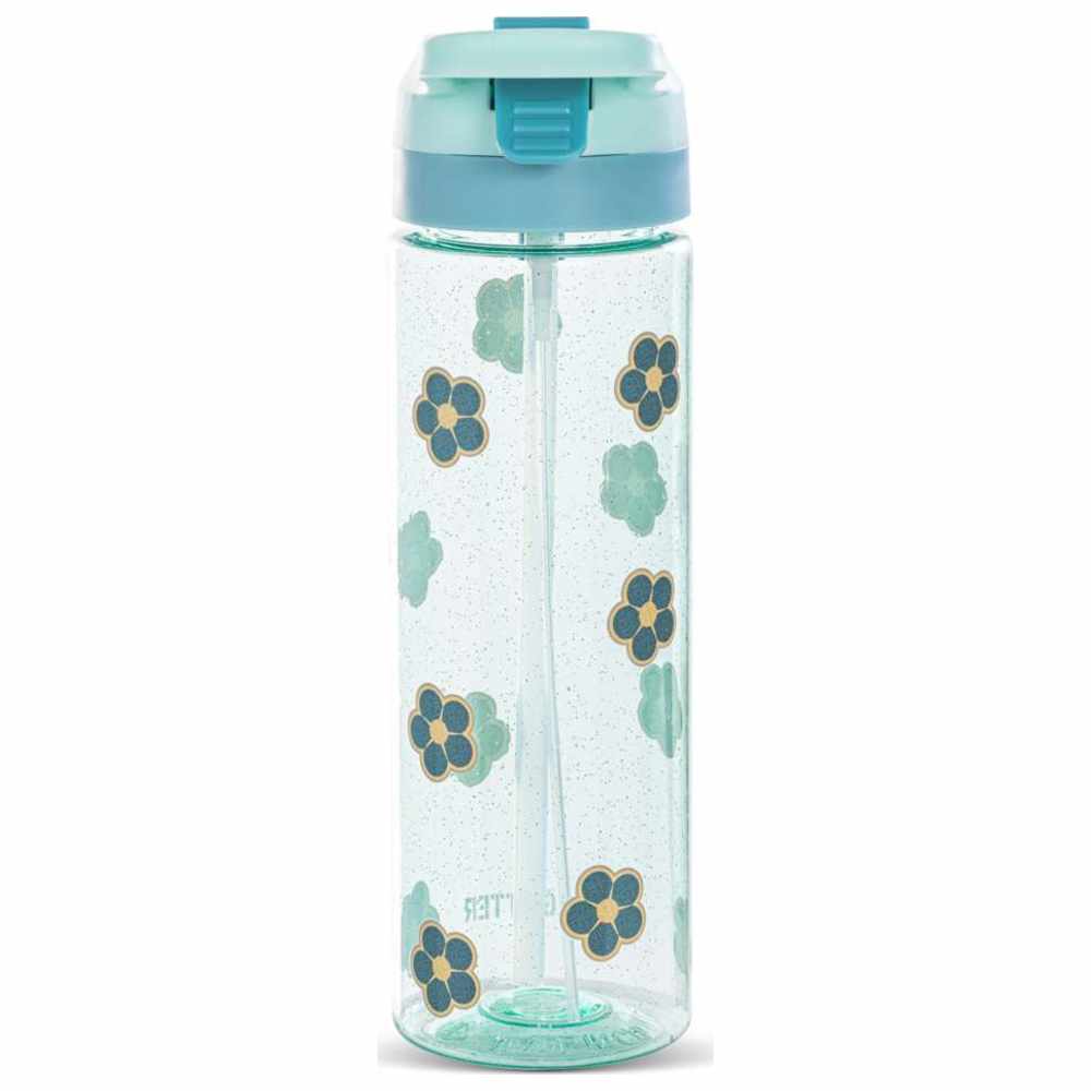 Eazy Kids - Personalized Flora Tritan Water Bottle with Spray - Glitter Green - 750ml