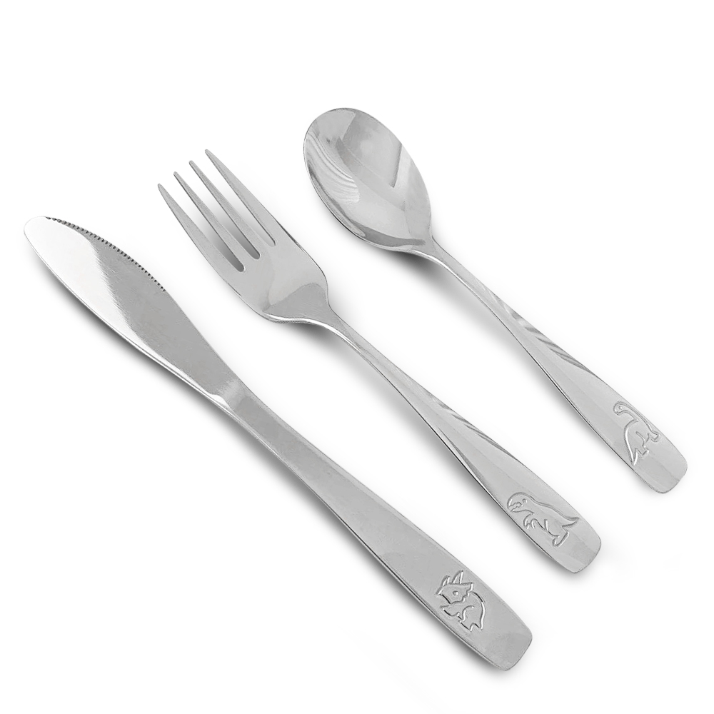 Hydrobrew - Stainless Steel Travel Cutlery Set With Storage Box - Silver - 3 Pc Set