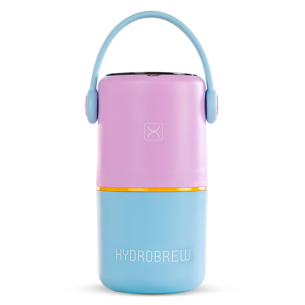 Hydrobrew - Double Decker SS Lunch Box With Folding Spork - Mauve/Blue