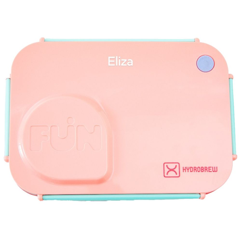 Hydrobrew - Personalized Steel Core 4 Compartment Lunch Box With Food Jar & Cutlery - Pink Sorbet