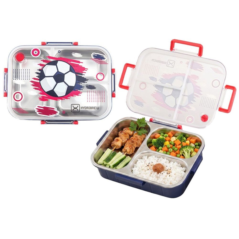 Hydrobrew - Steel Core 3-Compartment Bento Lunch Box - Champion Navy