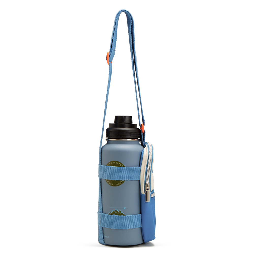 Hydrobrew - Stainless Steel Water Bottle With Sling Bag - Blue - 950ml