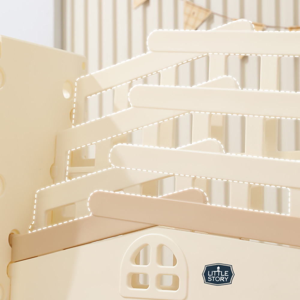 Little Story - Kids Bookshelf With 2 Toy Storage Bins - Beige