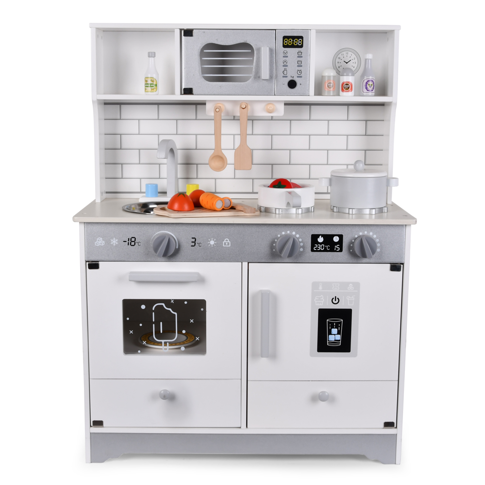 Little Story - Wooden Kitchen With 15 Accessories - Grey