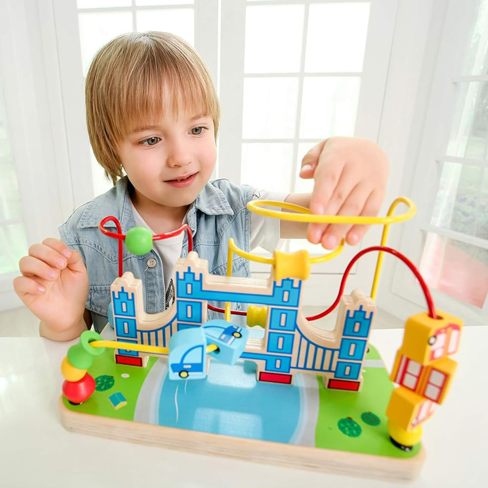 Little Story - Activity Beads Maze Montessori Wooden Toy - Multicolor