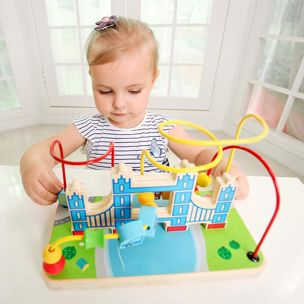 Little Story - Activity Beads Maze Montessori Wooden Toy - Multicolor