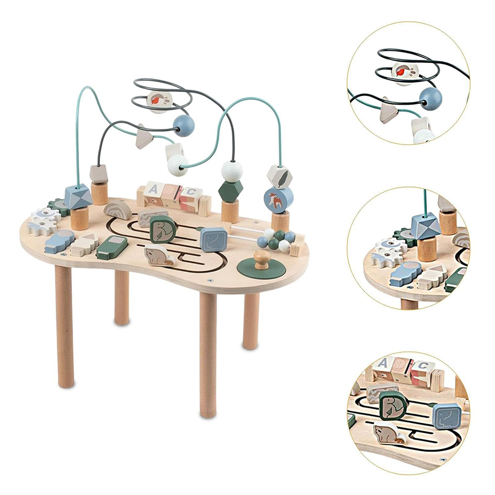 Little Story - Wooden Activity Table Montessori Play - Multicolor