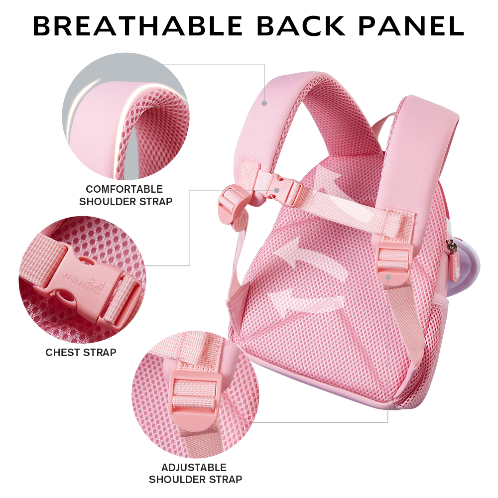 Nohoo - 3D Cute Marshmallow Kids School/Activity Bag - Pink - 10-Inch/25.5cm