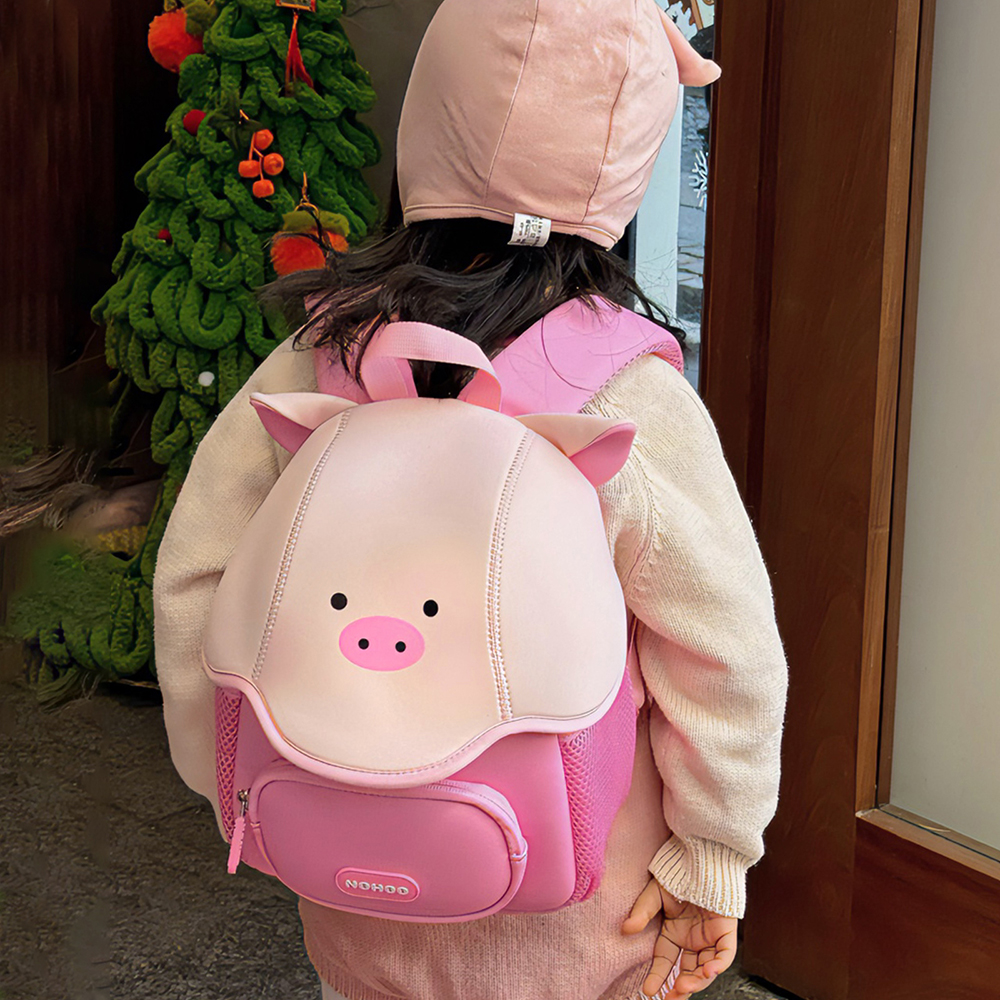 Nohoo - 3D Cute Peppa Kids School Bag/Activity Bag - Pink - 10-Inch/25.5cm