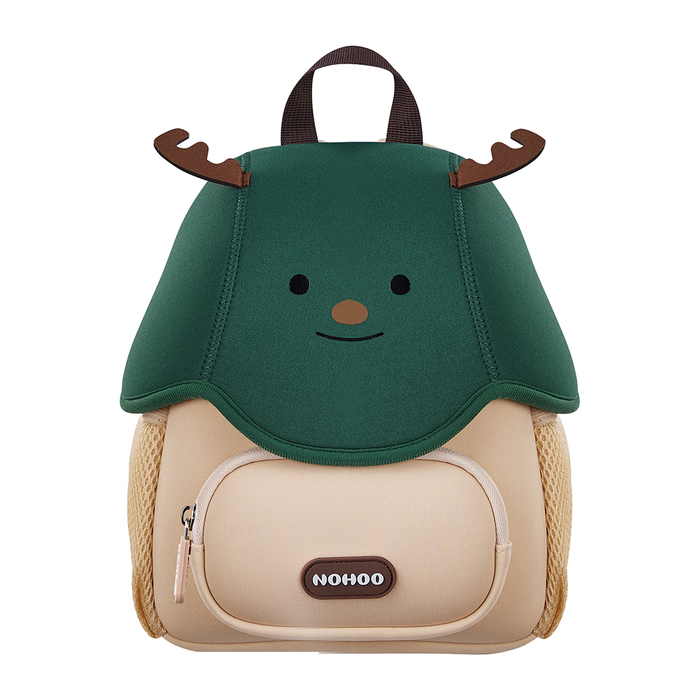 Nohoo - 3D Reindeer Kids School Bag/Activity Bag - Green - 10-Inch/25.5cm