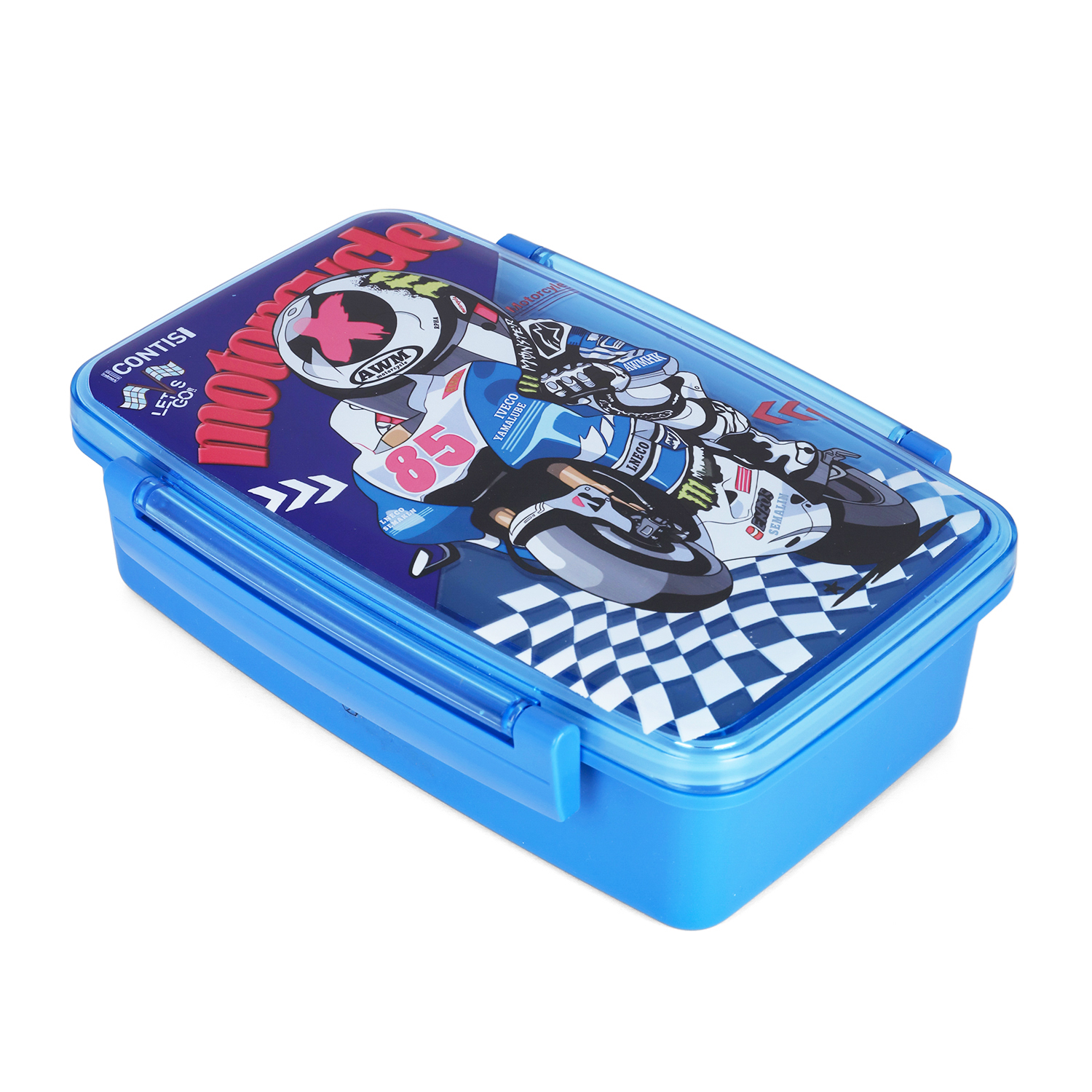Nova Kids - Bento Lunch Box with Spoon & Fork - Motorbike