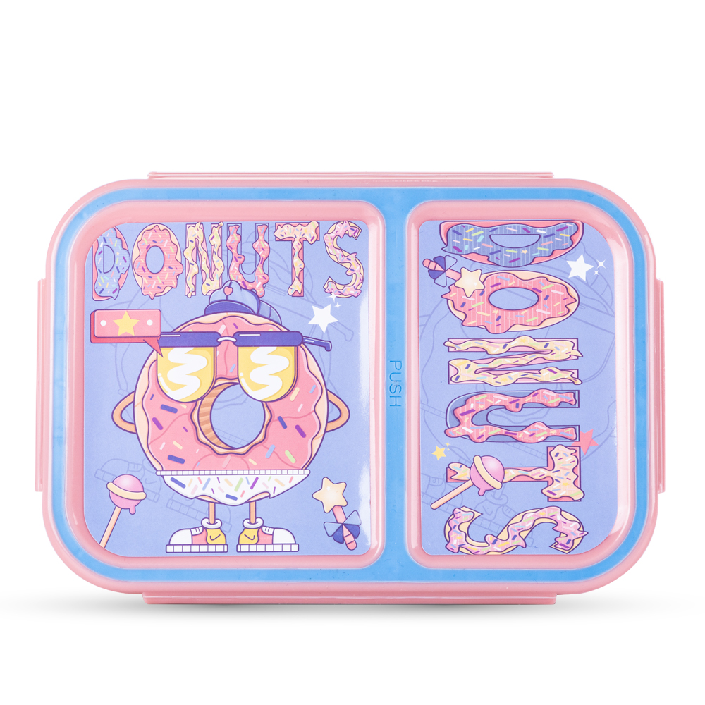 Nova Kids - 2 Compartment Bento Lunch Box - Donuts - 1.3 L
