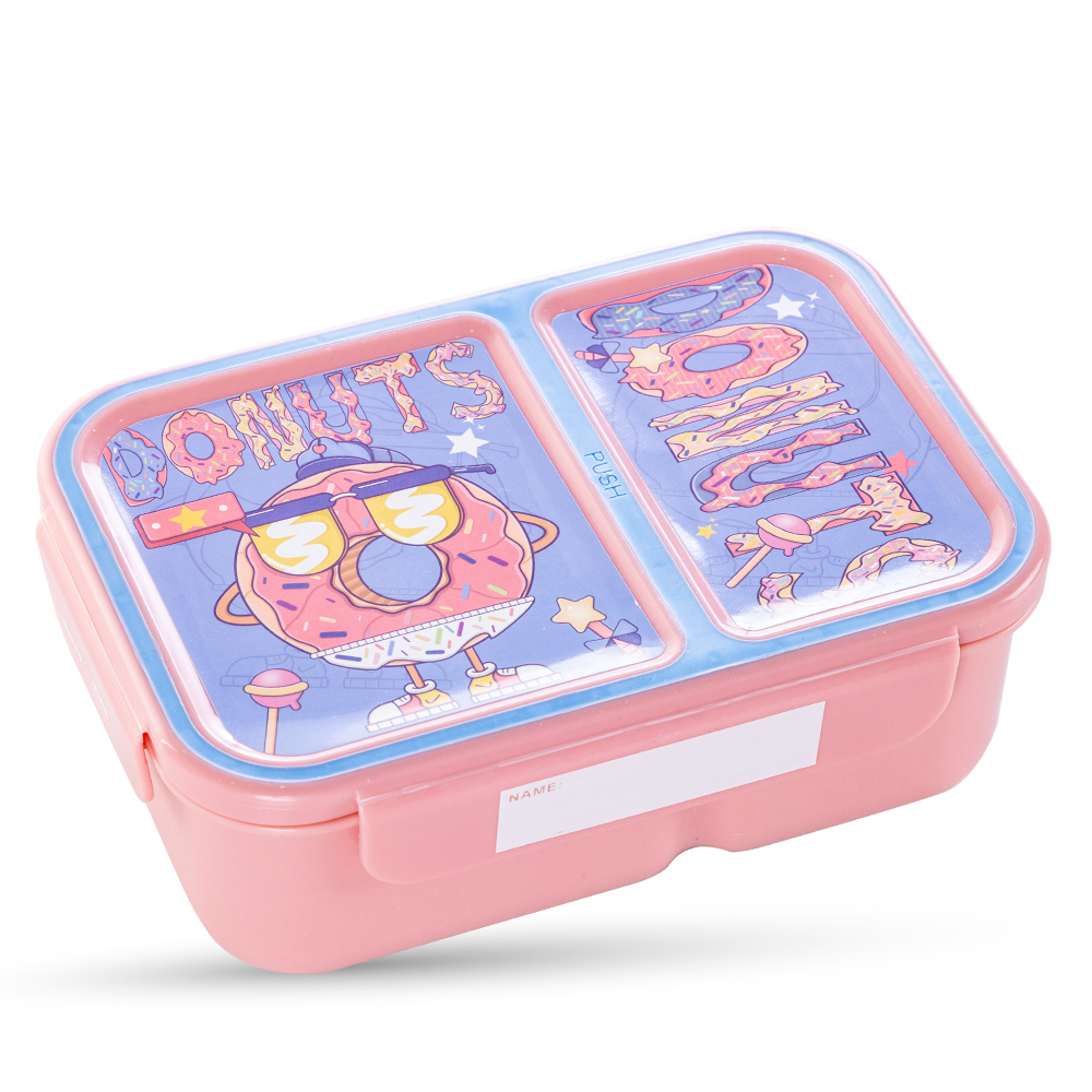 Nova Kids - 2 Compartment Bento Lunch Box - Donuts - 1.3 L
