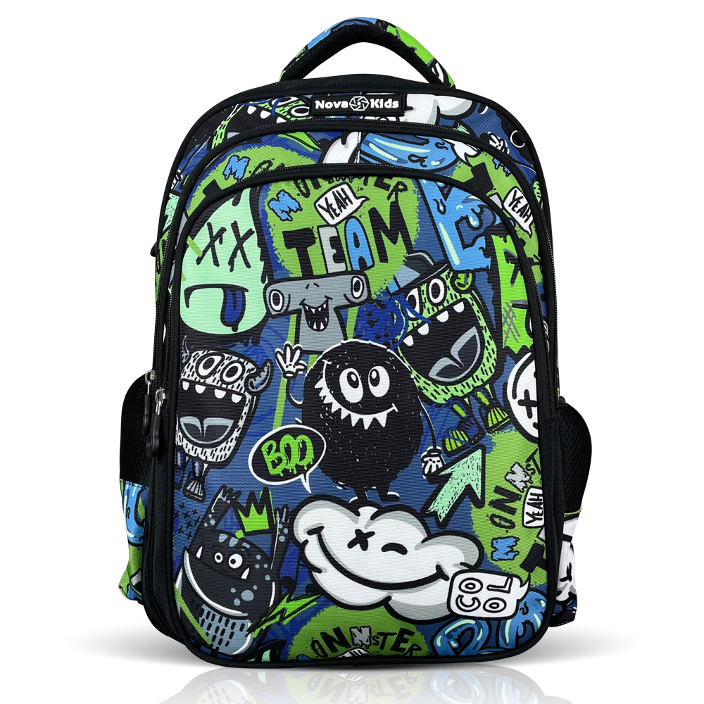Nova Kids - School Bag - Genz Black - 17.5-Inch/44.5cm