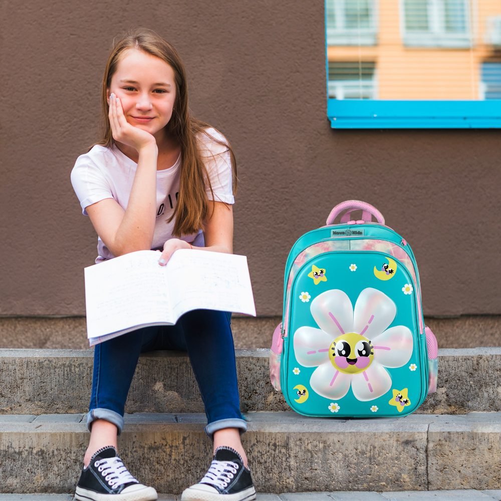 Nova Kids - 3D School Bag - Daisy - Green - 16.5-Inch/42cm