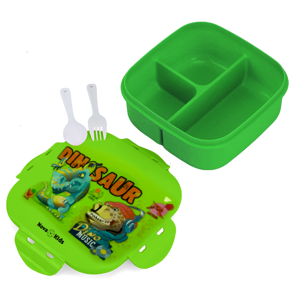 Nova Kids - Square Bento Lunch Box 1000ml - Dino Green