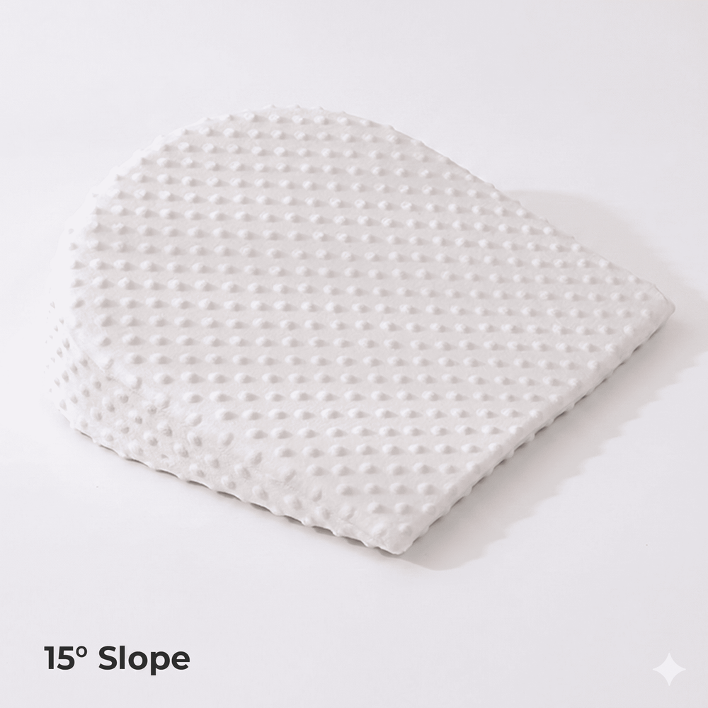 Sunveno - 15-Degree Slope Baby Pillow With Removable Cover - White