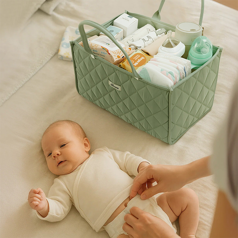 Sunveno - Baby Nursery Organizer Caddy With Removable Dividers