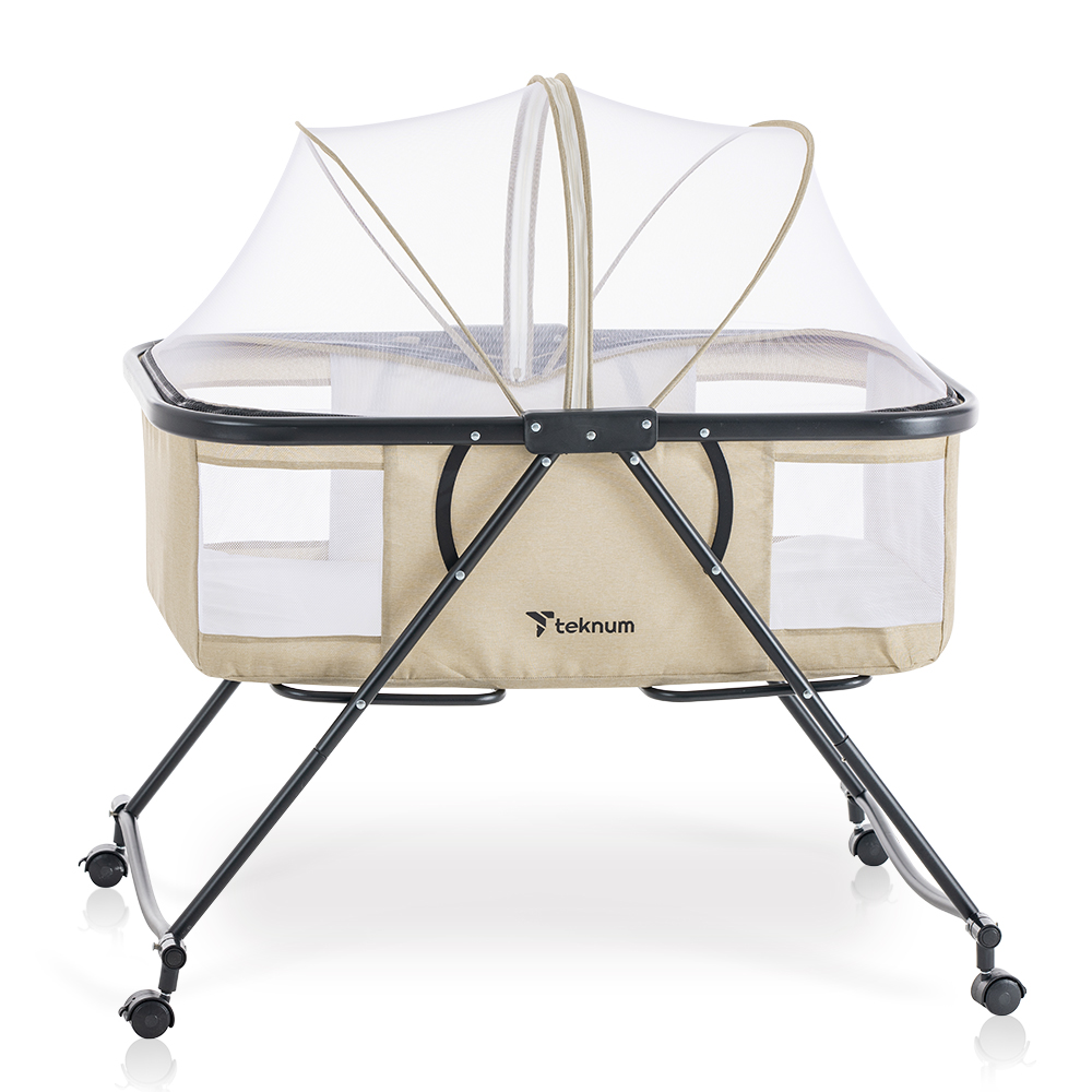 Teknum 3-in-1 Baby Cot, Cradle With Mosquito Net - Ivory