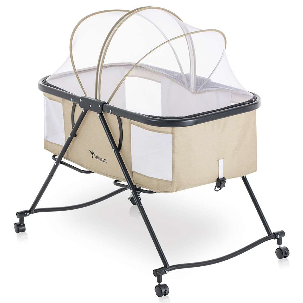 Teknum 3-in-1 Baby Cot, Cradle With Mosquito Net - Ivory