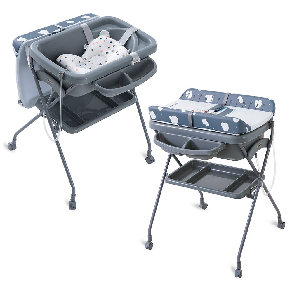 Teknum - 2-in-1 Baby Bath & Changing Table - Dark Grey
