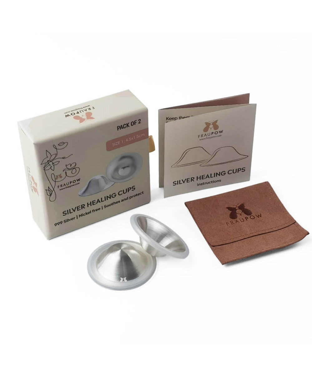 Fraupow Silver Healing Cups Nipple Shield Set - Size 1 - 2 Pcs
