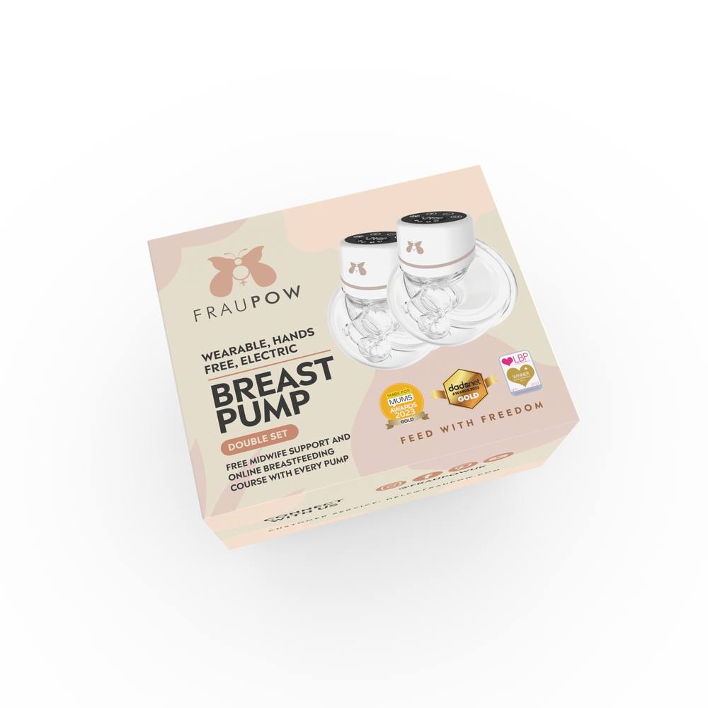 Fraupow Double Wearable Hands-Free Breast Pump Set - White