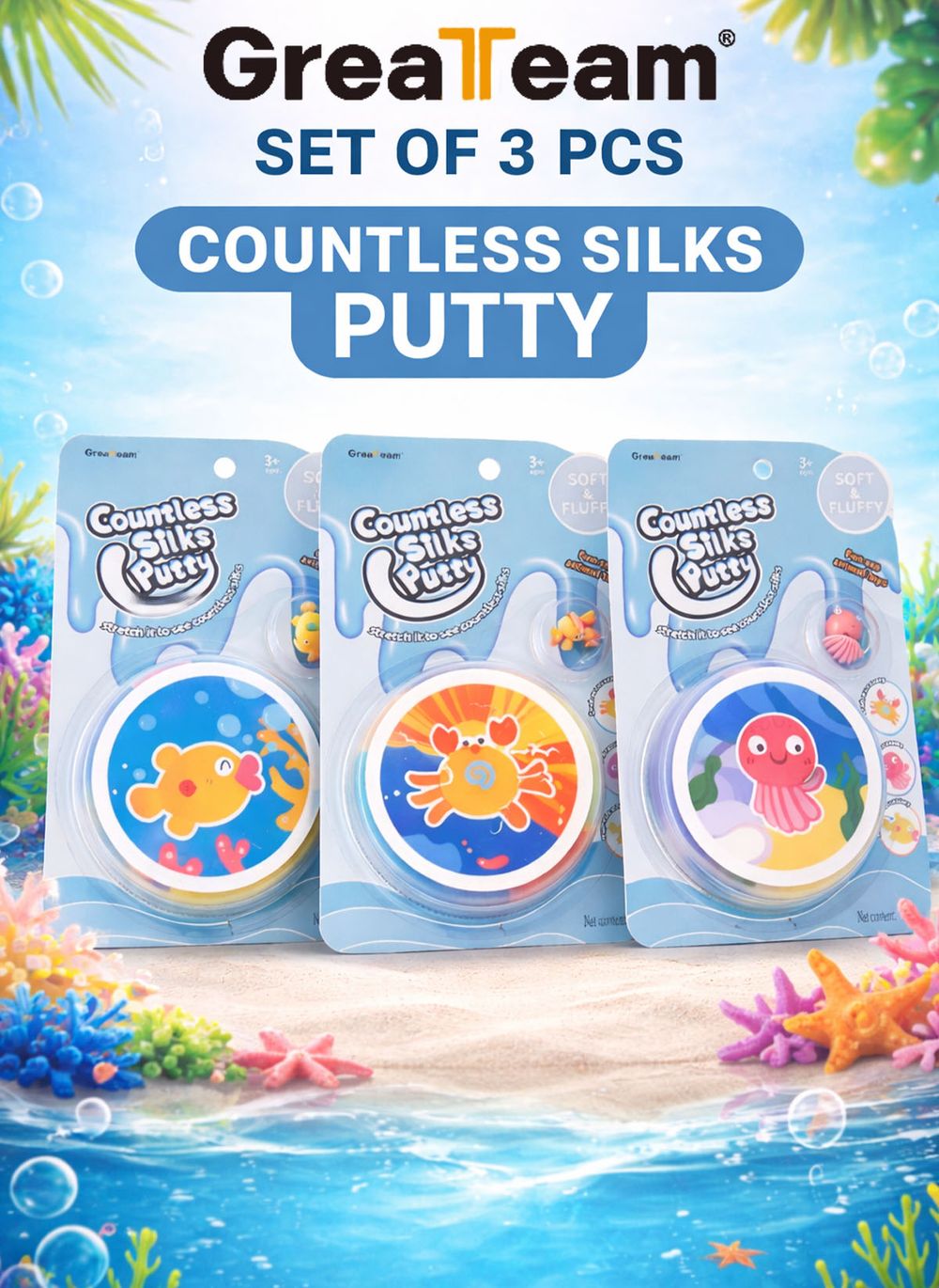 Greateam - Countless Silks Putty 88g 3pc-Set - Multicolor