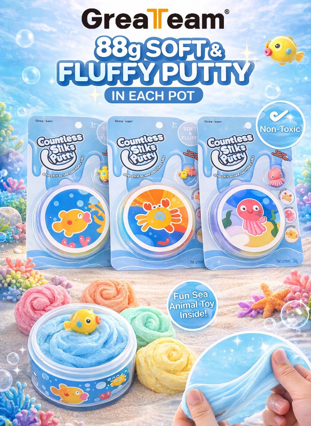 Greateam - Countless Silks Putty 88g 3pc-Set - Multicolor